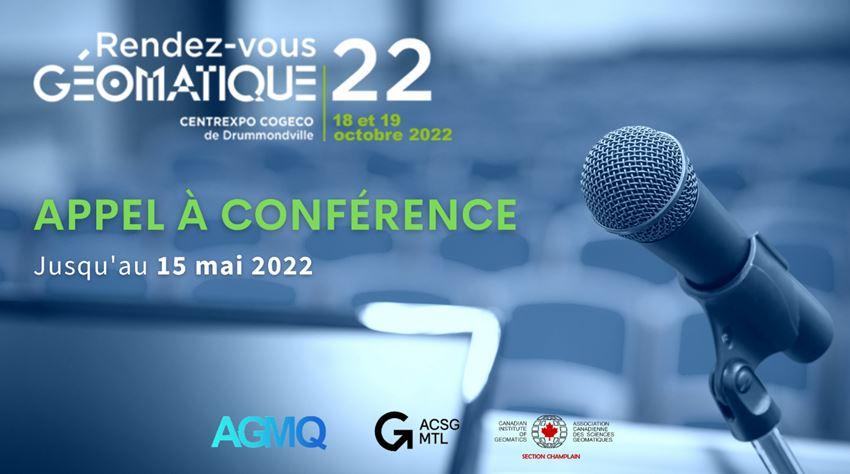 Image bannière de l'actualité 'Appel à conférence - Colloque Rendez-vous Géomatique 2022'